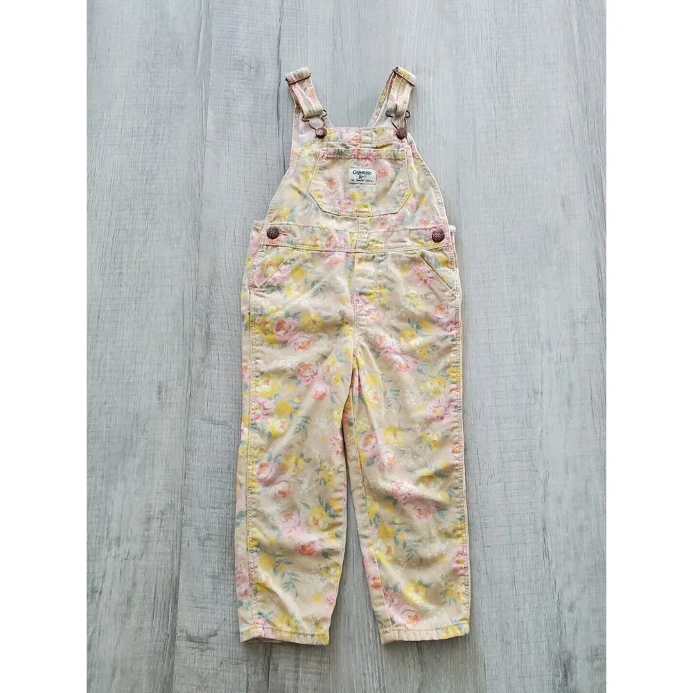 OshKosh B’Gosh Overalls , floral , Multiple colors, 3T Girls, EUA - Picture 1 of 5